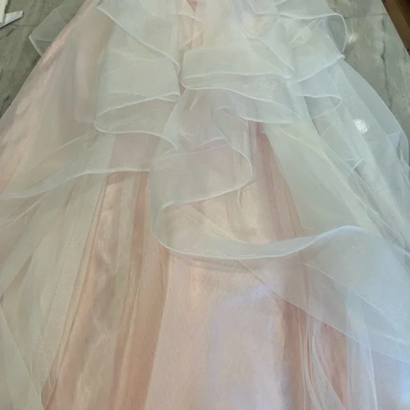 ALYCE PARIS 2 PIECE PROM VALENTINE DANCE DRESS BEACH WEDDING 0/2 Champagne Pink